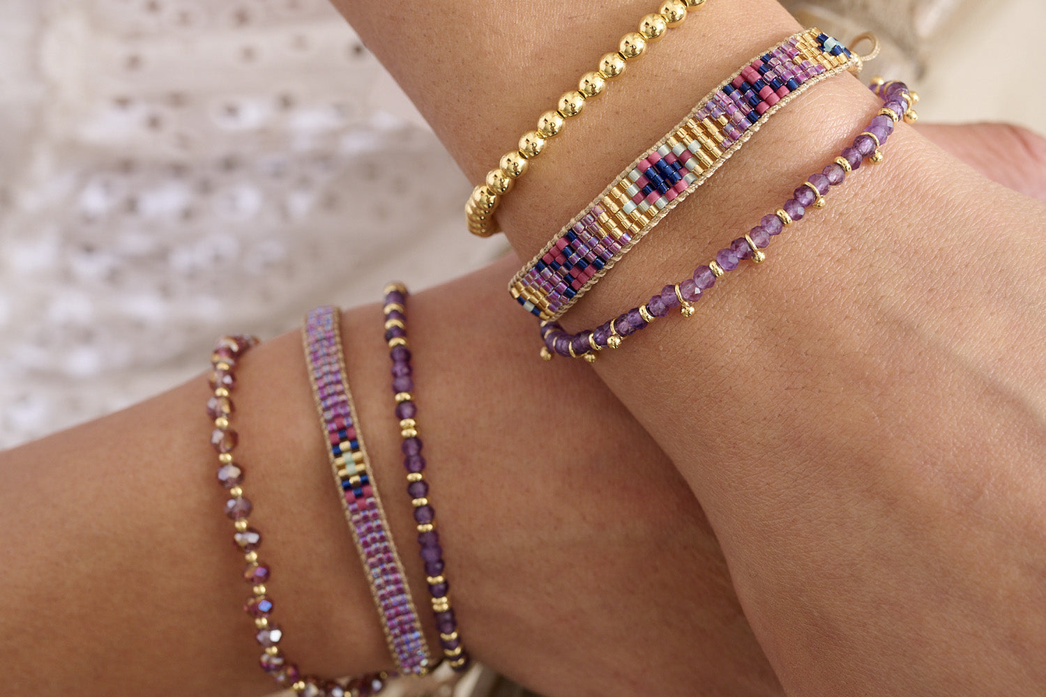 Harmony Amethyst Gold Stacking styling!