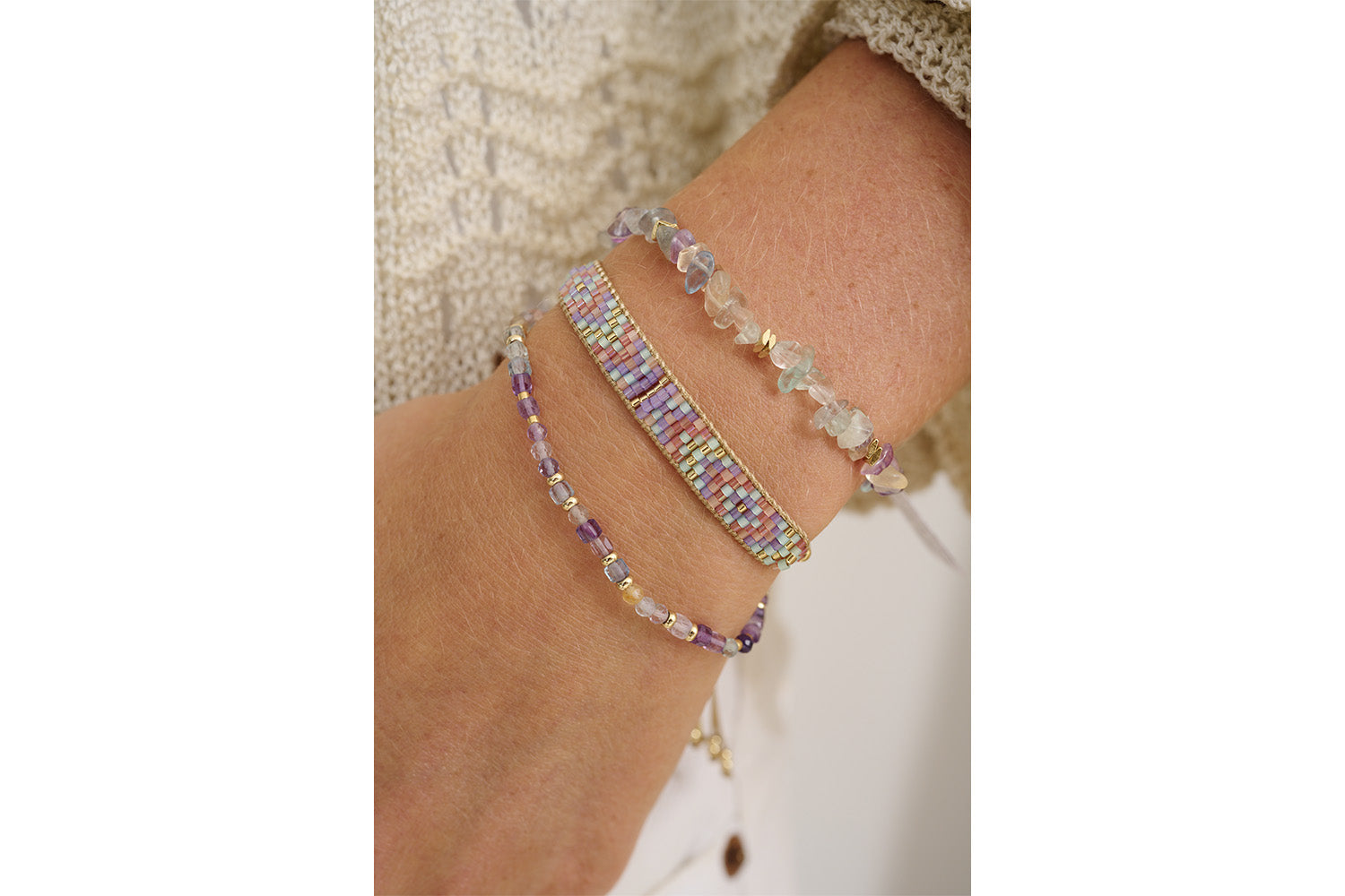 Mix up the Lollipop with Rainbow Fluorite for calming pastel hues this Spring Summer!