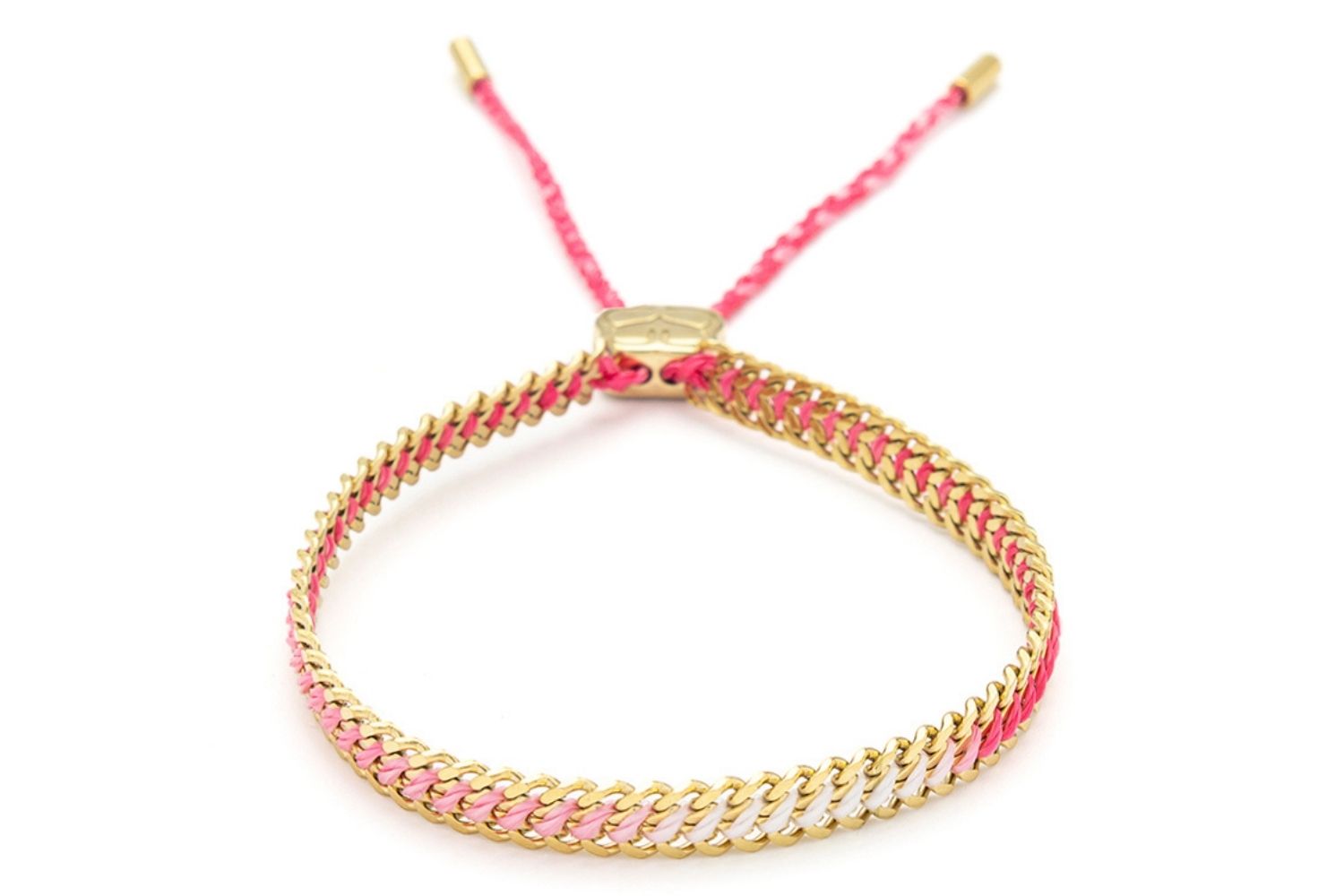 Athena Pink Gold Braided Bracelet