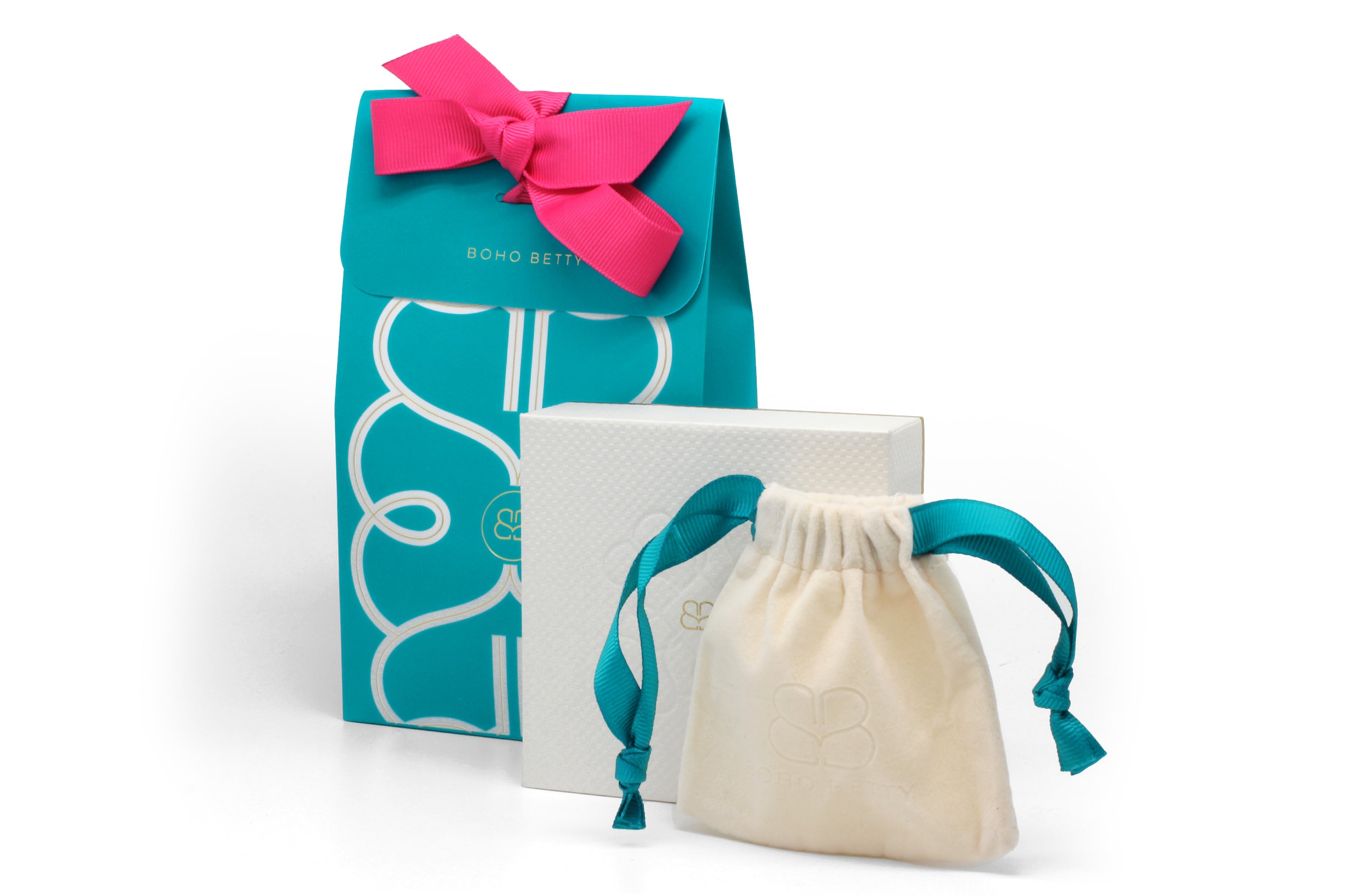 Boho Betty gift packaging, fabulous jewellery gift with colourful boho design.