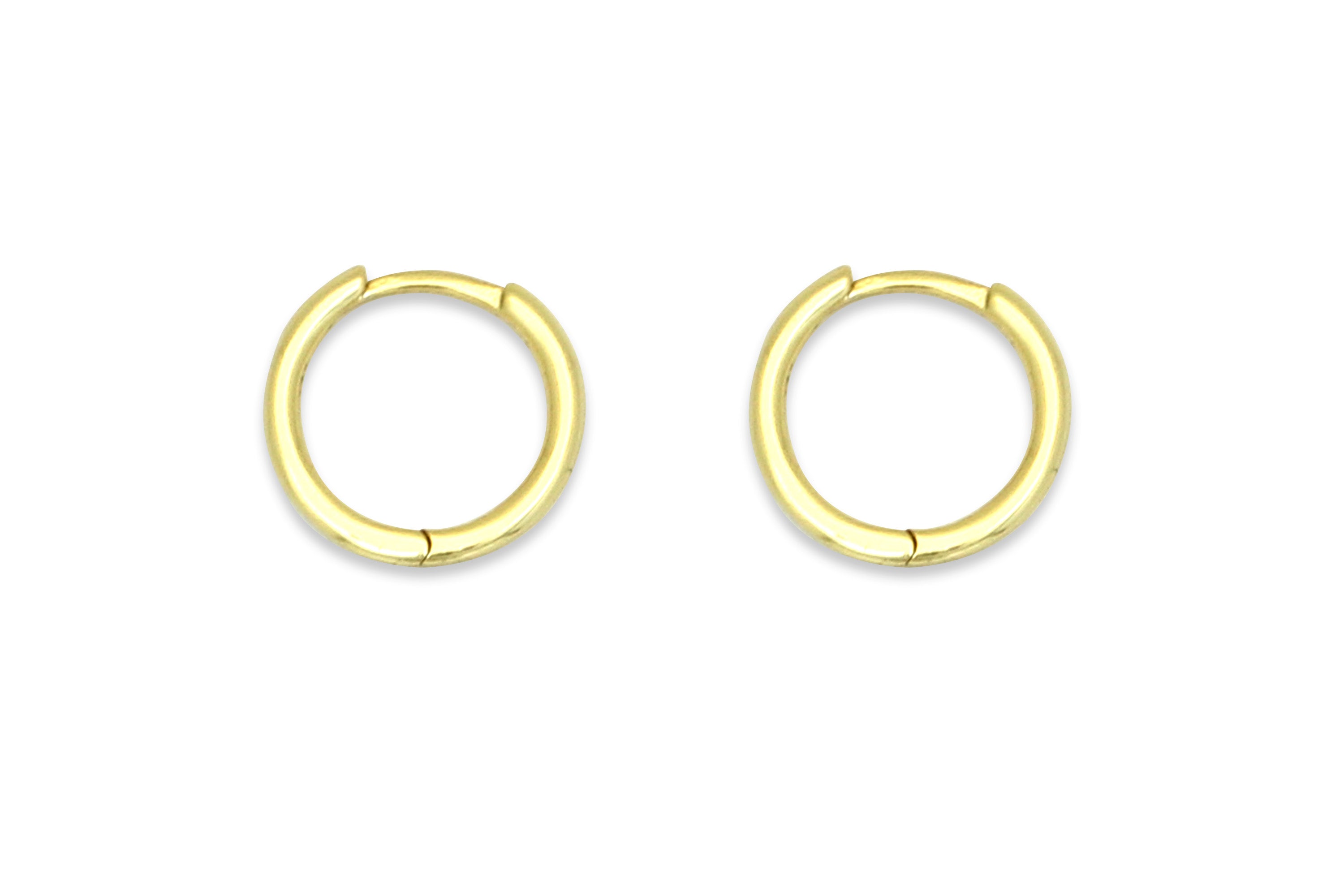 14K Polished Yellow Gold Plain Tube Cross Earrings