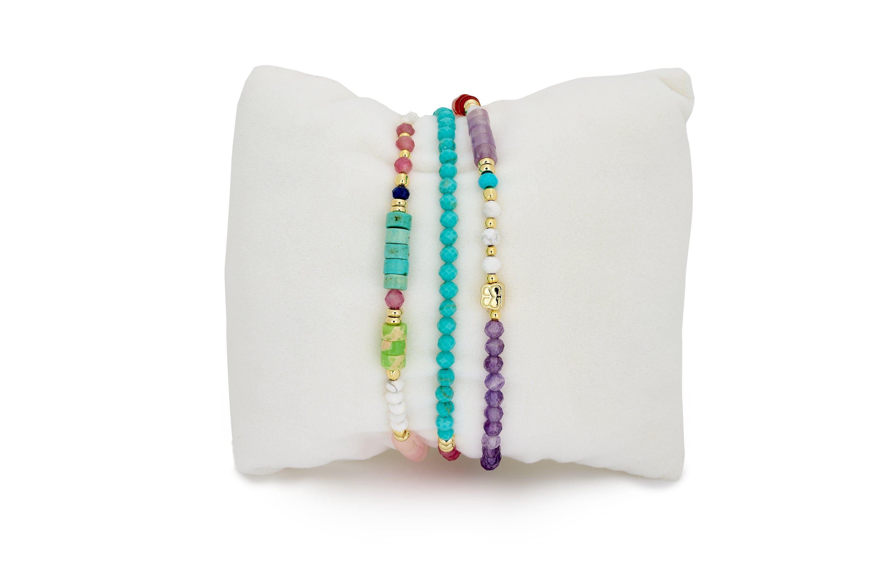 Camellia Multicolour Stretch Gemstone Bracelet