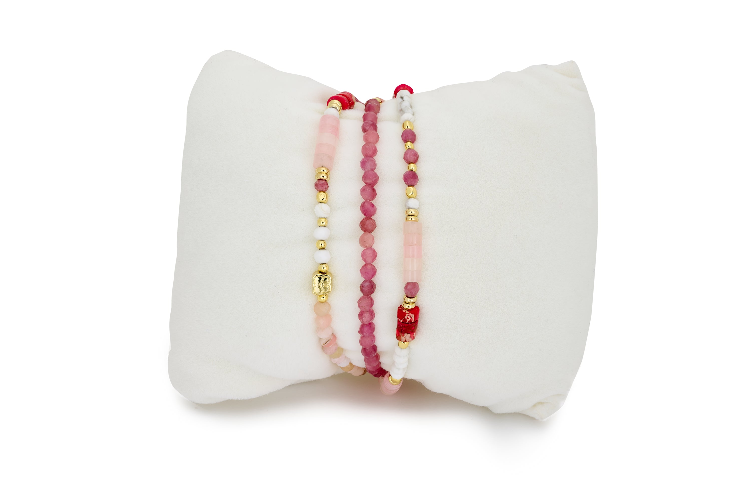 Camellia Pink Stretch Gemstone Bracelet