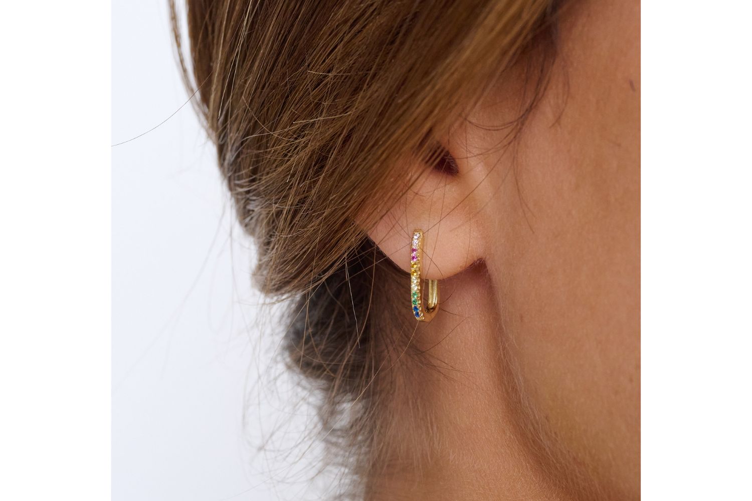 Myers Multicolour Gold Hoop Earrings