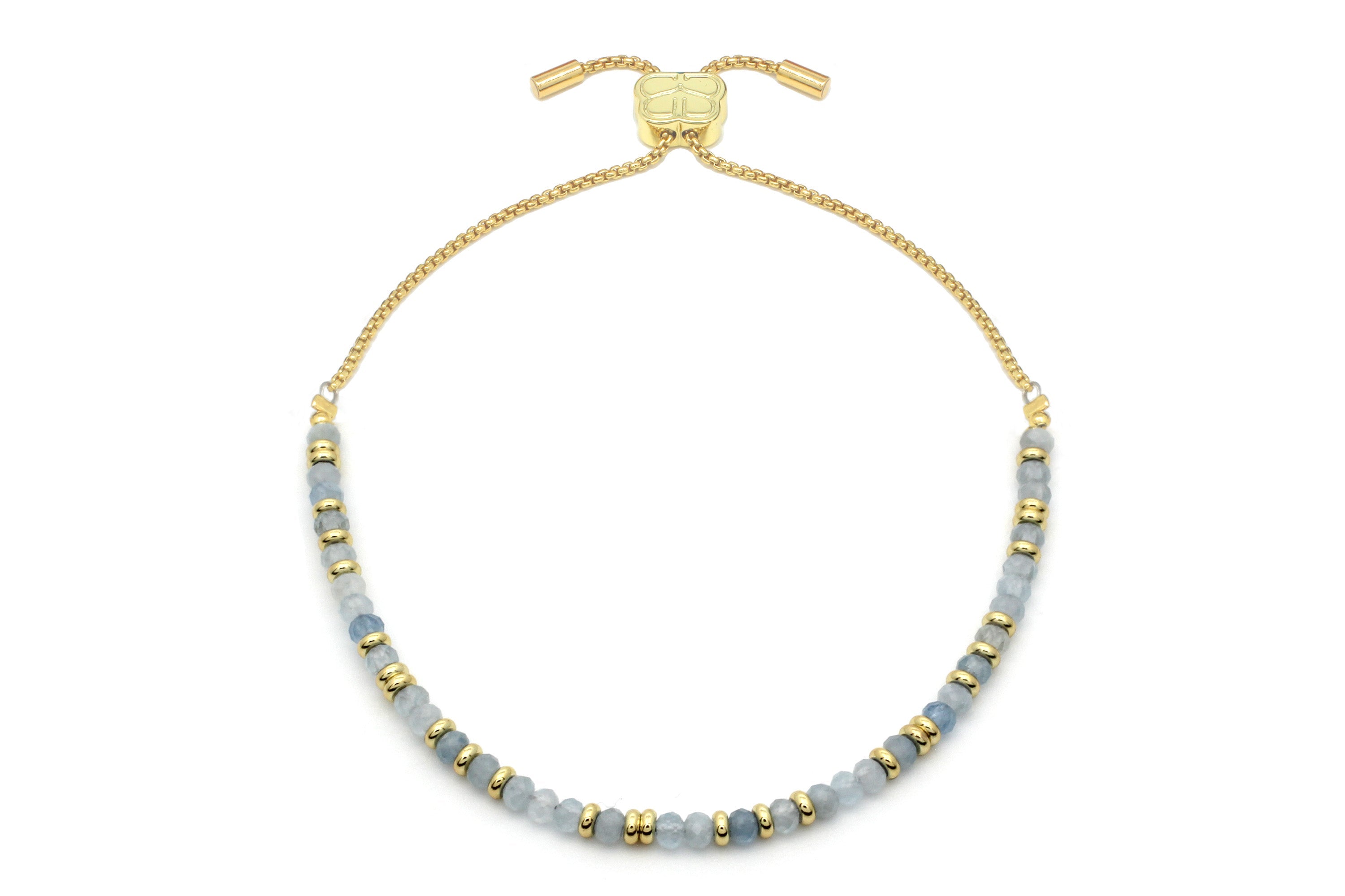 Aquamarine Bracelet | March Birthstone | 19 Carat Oval Shape Aquamarine and  Halo Diamond Bracelet In 14 Karat Yellow Gold