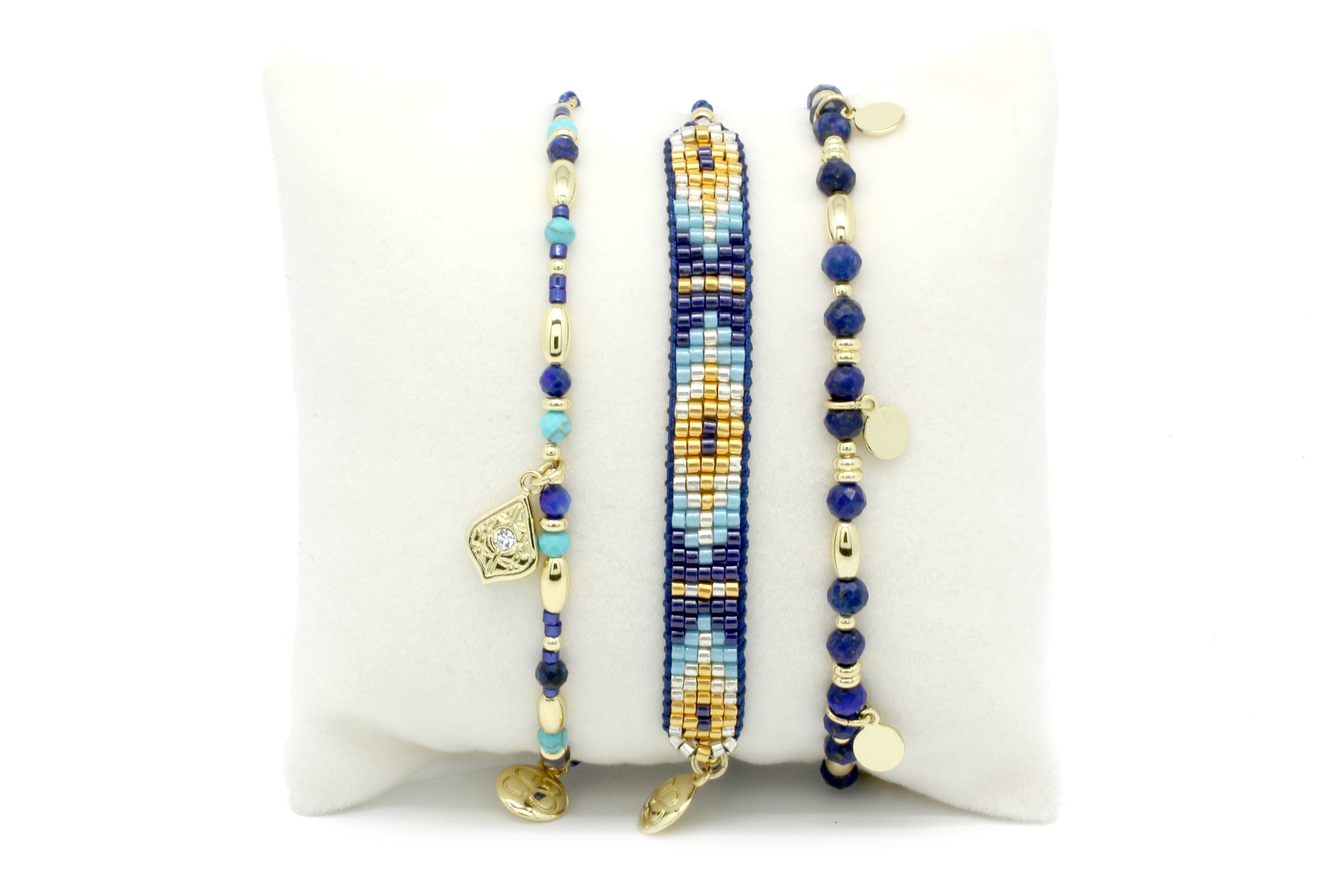 Gold Beaded Stackable Bracelets | kazmhr jewels