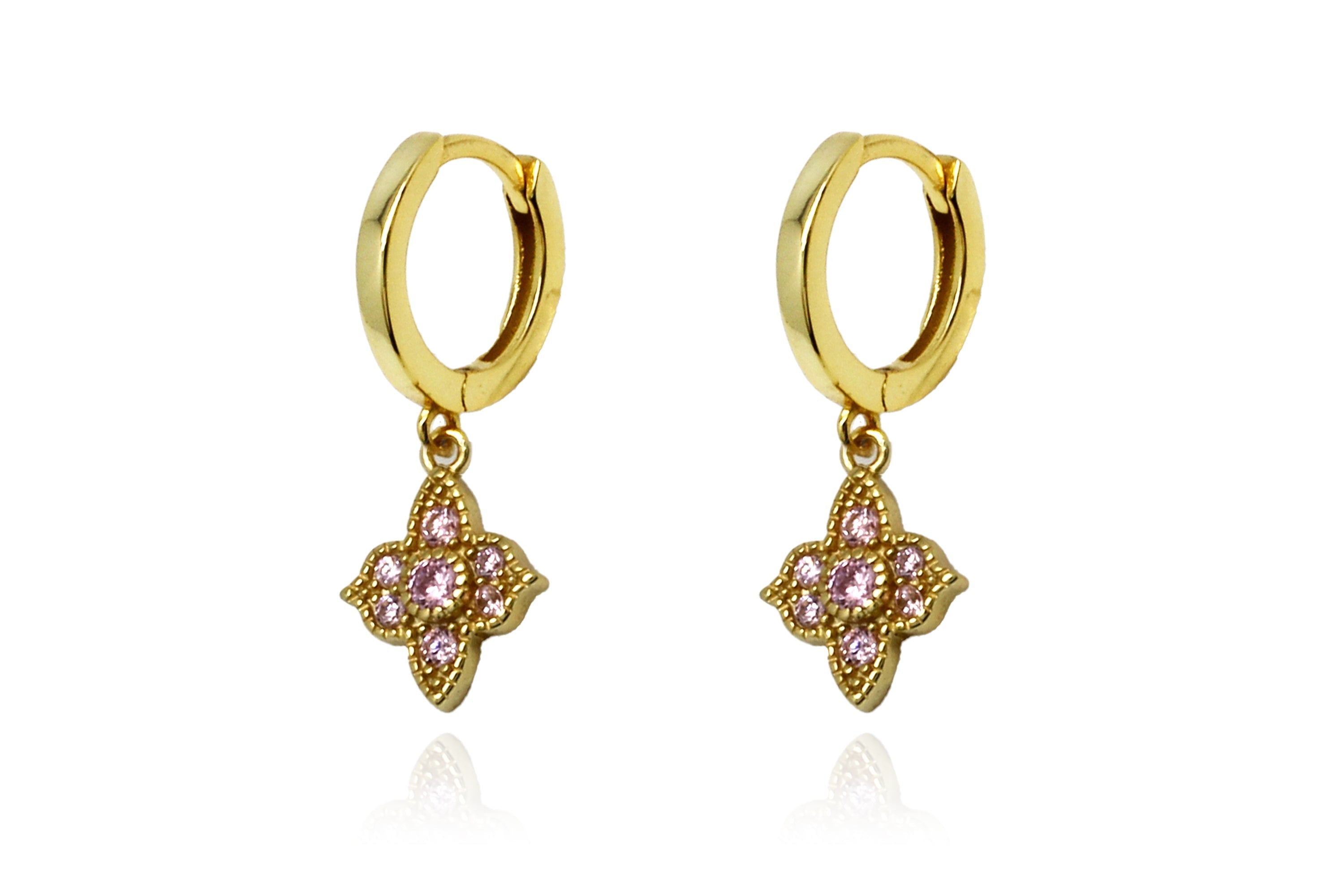 Buy Cute Small Size Gold Design White Stone Round Shape Bali Earrings for  Kids Girl