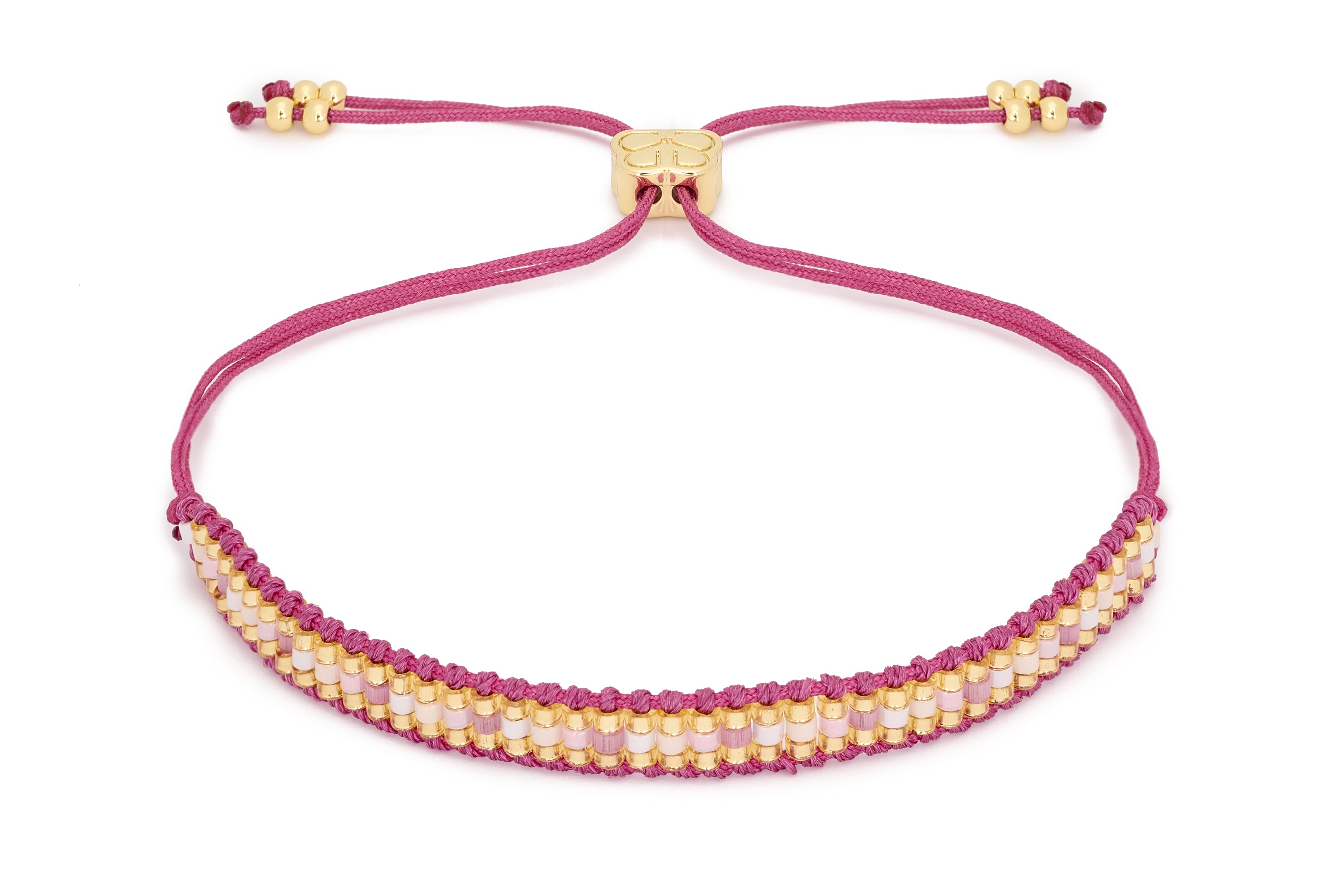 Starshine Pink Beaded Friendship Bracelet