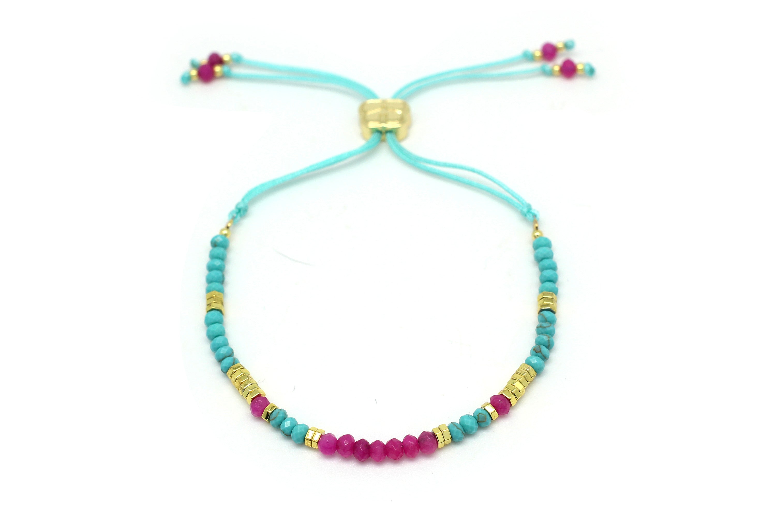 Spirea Pink & Turquoise Friendship Bracelet