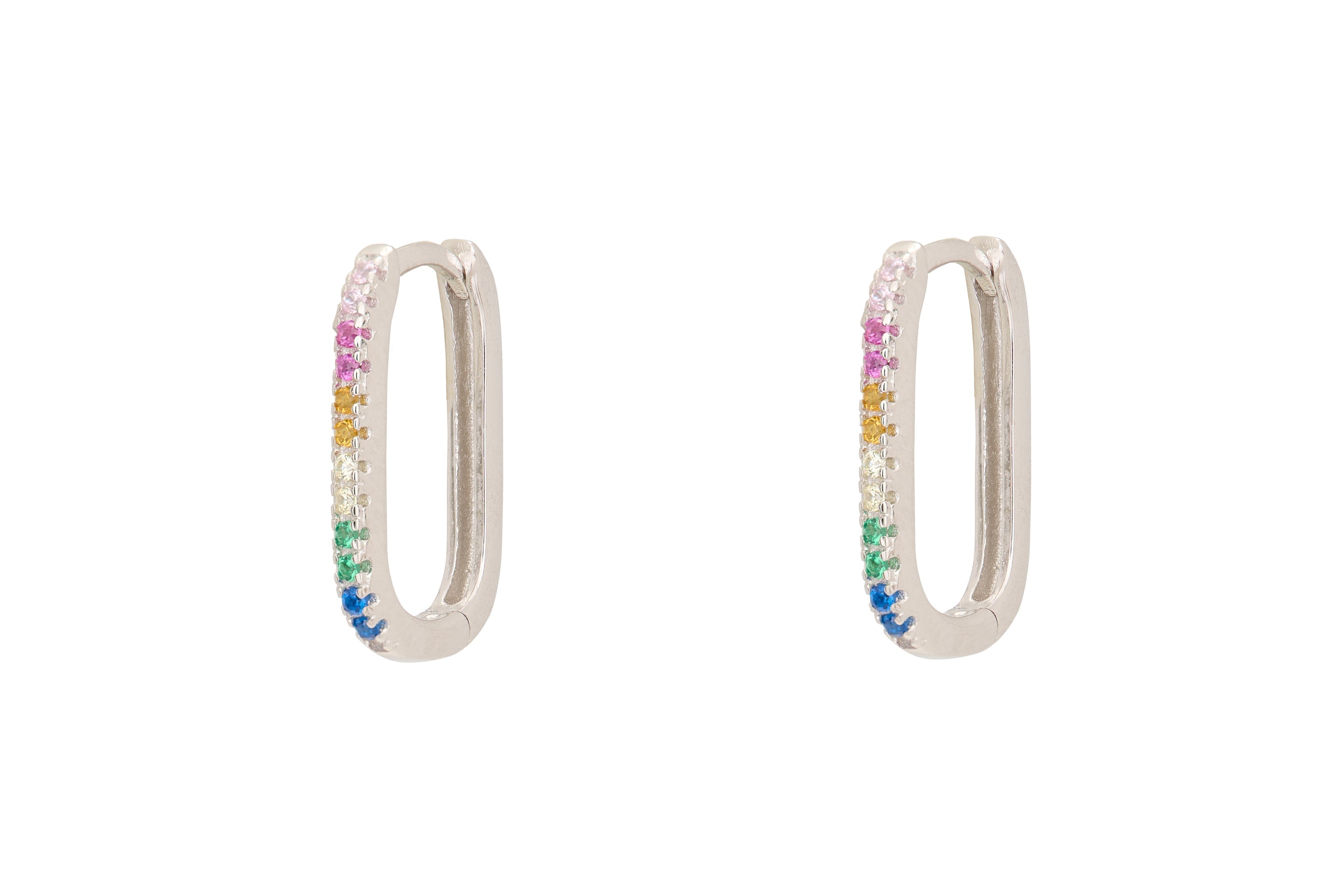 Myers Multicolour Silver Hoop Earrings