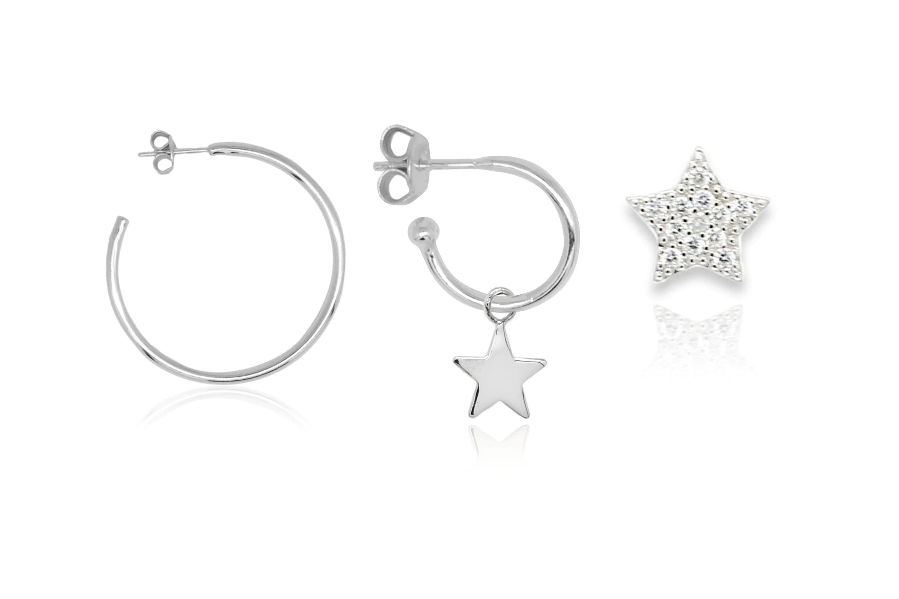 Triple earring deals set sterling silver