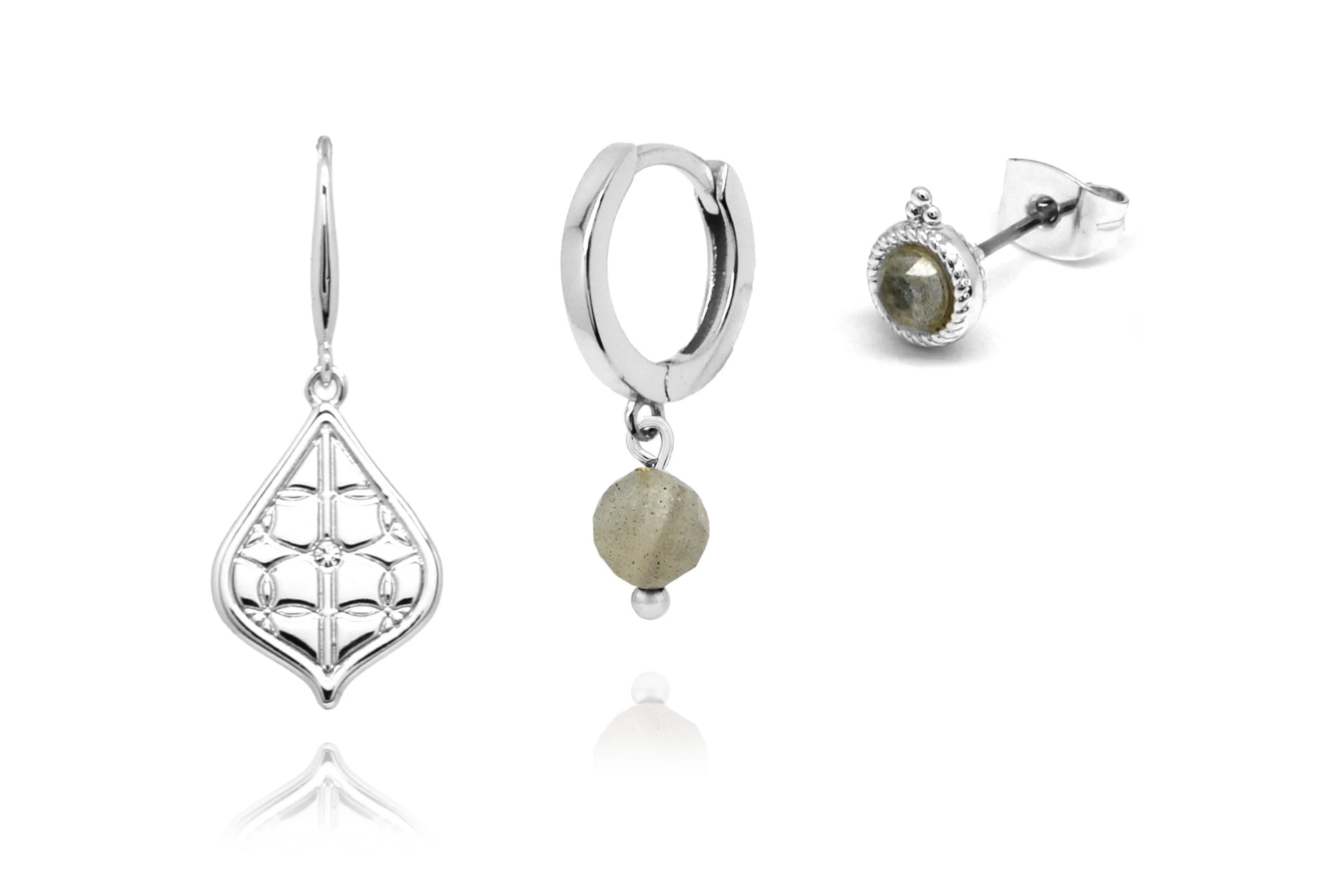 Sterling silver deals triple earring set